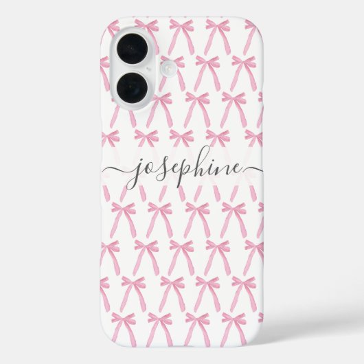 Coques Case-Mate iPhone Coquette ruban rose Aesthétique arcs personnalisés (Verso)