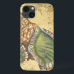iPhone 13 Case Coquillage Brown et vert<br><div class="desc">Si vous ne pouvez pas vous rendre à la plage aujourd'hui,  obtenez cette image de style classique de ce coquillage vert et marron unique aujourd'hui! Ce coquillage au bord de l'océan est entouré de sable chaud dans ce tableau et serait parfait pour tous les produits nautiques.</div>