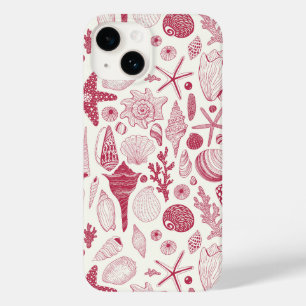 Coque Pour iPhone 14 Coquillages à Viva Magenta - Couleur de l'année 20
