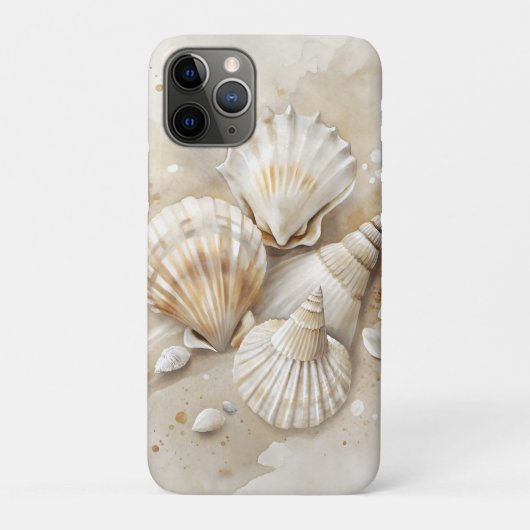 Coques Case-Mate iPhone Coquillages Aquarelle Côtière (Dos)