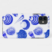 Coques Case-Mate iPhone Coquillages - bleu cobalt sur un arrière - plan bl (Dos (Horizontal))