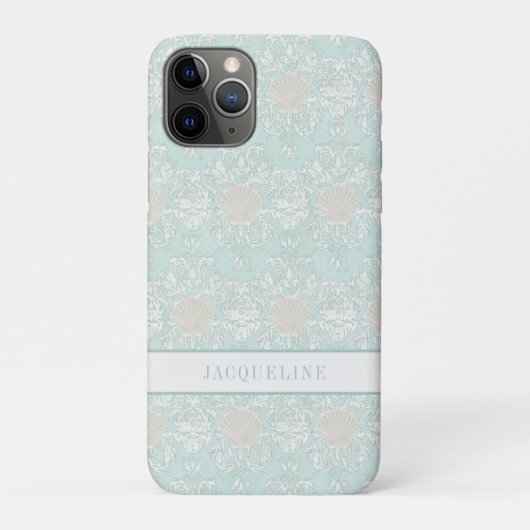 Coques Case-Mate iPhone Coquillages de plage Bleu Nautique Bleu blanc Dama (Dos)