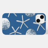 Coques Case-Mate iPhone Coquillages marins bleus (Verso (horizontal))