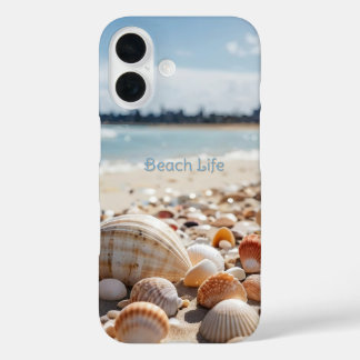 Coques iPhone 16 Coquillages marins sur la plage
