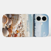 Coques Case-Mate iPhone Coquillages marins sur la plage (Verso (horizontal))