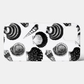 Coques Case-Mate iPhone Coquillages - noir et blanc sur un arrière - plan  (Verso (horizontal))