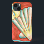 iPhone 13 Coque Coquillages Rustiques Orange<br><div class="desc">Posez-vous sur le sable chaud et trouvez les trésors cachés ! Cette peinture de Nancy Slocum capture la belle vie aquatique qui se trouve à terre. Il capture une belle coquille orange, une étoile de mer orange et un dollar de sable bleu vif. Obtenez votre magnifique art océanique dès aujourd'hui...</div>