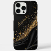 Coques Case-Mate iPhone coquille de parties scintillant noire cosmique (Verso)