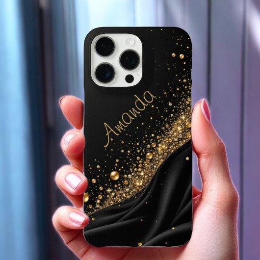 Coques Case-Mate iPhone coquille de parties scintillant noire cosmique