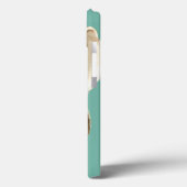 Coques Case-Mate iPhone Coquille striée Sepia sur Turquoise (Verso / Gauche)