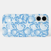 Coques Case-Mate iPhone Coquilles Bleues Personnalisées (Verso (horizontal))