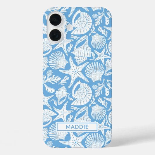 Coques Case-Mate iPhone Coquilles Bleues Personnalisées (Verso)