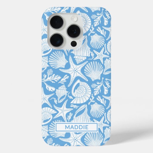 Coques Case-Mate iPhone Coquilles Bleues Personnalisées (Verso)