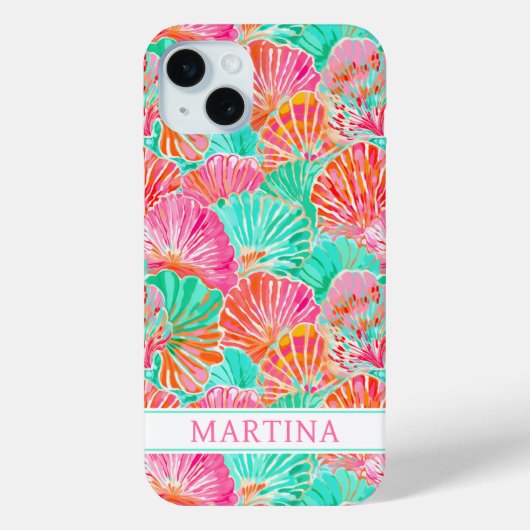 Coques Case-Mate iPhone Coquilles Colorées Monogrammées (Verso)