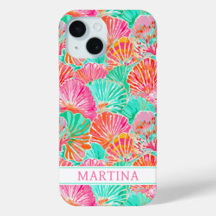 Coque Pour iPhone 15 Coquilles Colorées Monogrammées