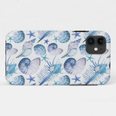 Coques Case-Mate iPhone Coquilles d'aquarelle (Dos (Horizontal))
