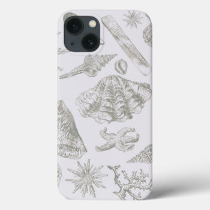 Etui iPhone Case-Mate Coquilles de mer gris sauge doux croquis Antique N