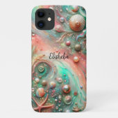 Coques Case-Mate iPhone Coquilles marines de corail côtier et perles (Dos)