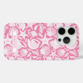 Coques Case-Mate iPhone Coquilles roses personnalisées (Verso (horizontal))