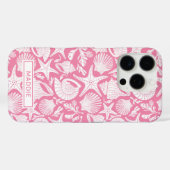 Coques Case-Mate iPhone Coquilles roses personnalisées (Verso (horizontal))
