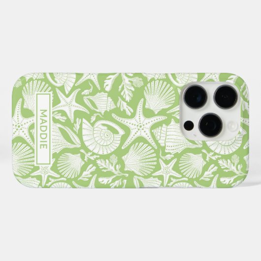 Coques Case-Mate iPhone Coquilles Vertes Personnalisées (Verso (horizontal))
