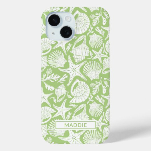 Coques Case-Mate iPhone Coquilles Vertes Personnalisées (Verso)