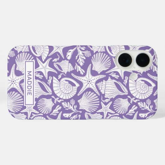 Coques Case-Mate iPhone Coquilles Violettes Personnalisées (Verso (horizontal))