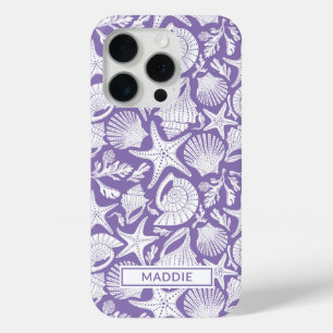 Coque iPhone 15 Pro Coquilles Violettes Personnalisées
