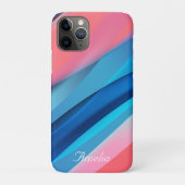 Coques Case-Mate iPhone Corail à ondes géométriques bleu (Dos)