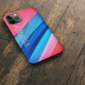 Coques Case-Mate iPhone Corail à ondes géométriques bleu