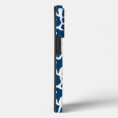 Coques Case-Mate iPhone Corail Abstrait bleu et blanc Motif répétitif (Verso / Droite)