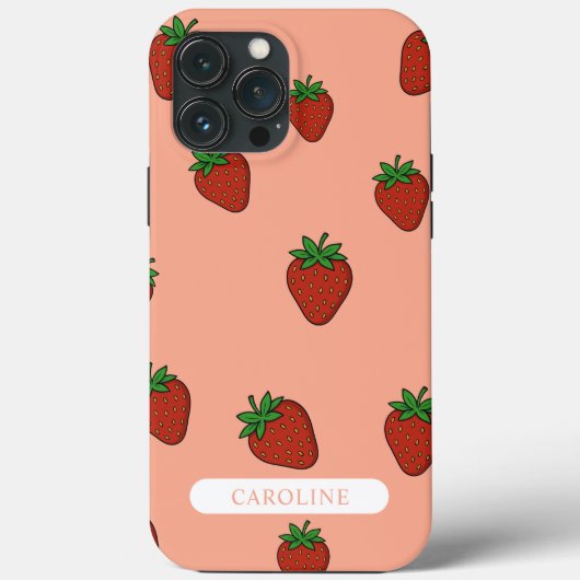 Coques Case-Mate iPhone Corail aux fraises personnalisé (Verso)