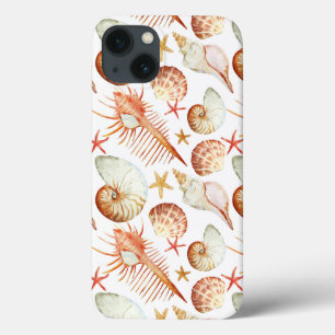iPhone 13 Case Corail Avec Coquillages Et Crabes Motif