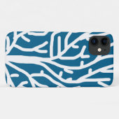 Coques Case-Mate iPhone Corail blanc sur la vie aquatique bleue (Dos (Horizontal))