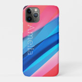 Coques Case-Mate iPhone Corail bleu vague géométrique (Dos)