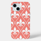 Coques Case-Mate iPhone Corail Fleur de Lis (Verso)