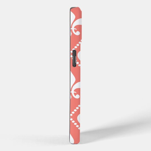 Coques Case-Mate iPhone Corail Fleur de Lis (Verso / Droite)