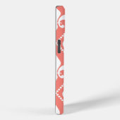 Coques Case-Mate iPhone Corail Fleur de Lis avec monogramme (Verso / Droite)