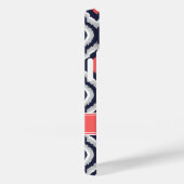Coques Case-Mate iPhone Corail gris et marine Ikat Monogramme marocain (Verso / Droite)