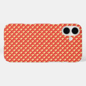 Coques Case-Mate iPhone Corail orange, look émail, grille cloutée (Verso (horizontal))