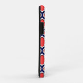 Coques Case-Mate iPhone Corail Rouge, Marine Blanc Quatrefoil Marocain #5D (Dos/Droite)