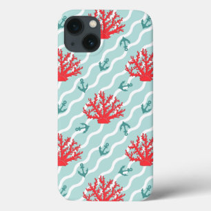 iPhone 13 Coque Corail rouge Motif 1