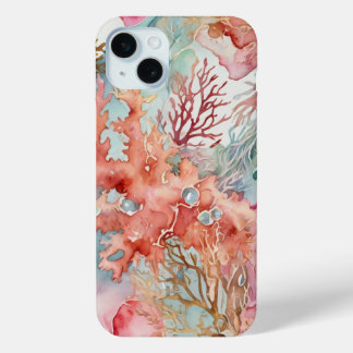 Coque iPhone 15 Mini Corail sous-marin ton rouge