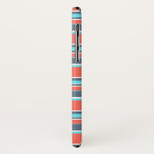 Coques Case-Mate iPhone Corail vivant, bandes bleues et grises (Dos/Gauche)