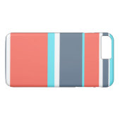 Coques Case-Mate iPhone Corail vivant, bandes bleues et grises (Dos (Horizontal))