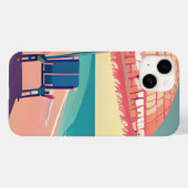 Coques Case-Mate iPhone Coral Beach Chaise, Parapluie, Plage Turquoise (Verso (horizontal))