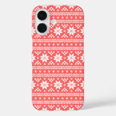 Coques Case-Mate iPhone Coral Fair Isle Sweat de Noël Motif (Verso)