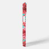 Coques Case-Mate iPhone Coral Floral Patte & Monogramme (Verso / Droite)