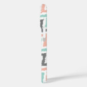 Coques Case-Mate iPhone Coral Mint Linen Diagonal Zigzag Ikat Motif (Verso / Gauche)