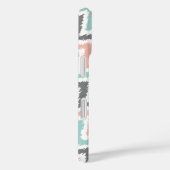 Coques Case-Mate iPhone Coral Mint Linen Diagonal Zigzag Ikat Motif (Verso / Droite)